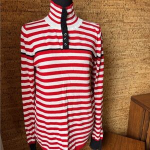 Lux Red and White Striped Sweater
